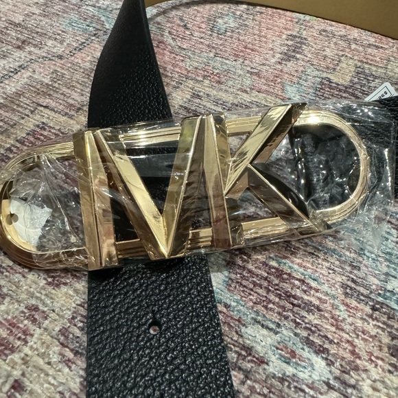 NWT Original MICHAEL KORS Signature Buckle Belt medium Leather black - Picture 6 of 9